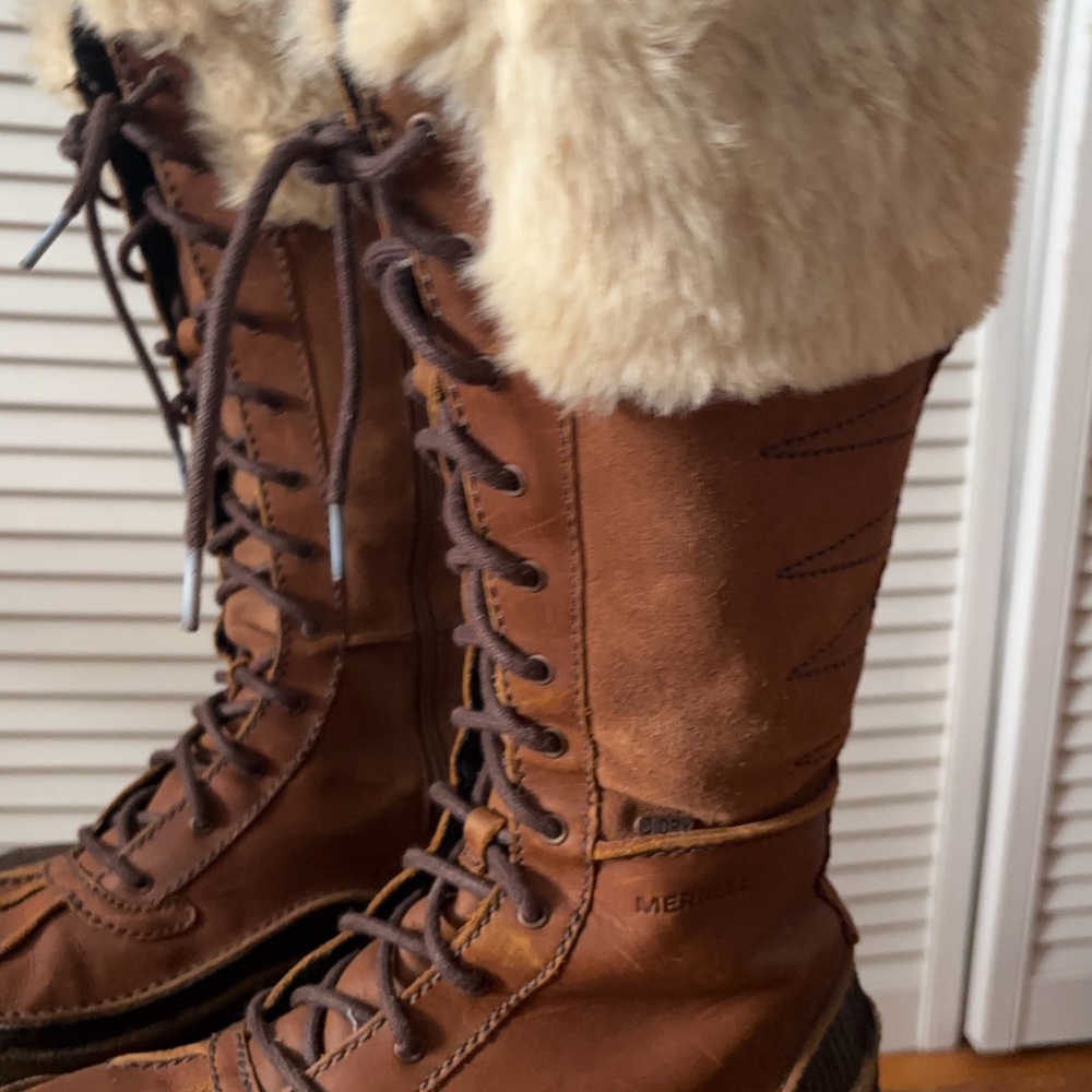 Merrell Women's Tremblant tall Polar Waterproof Lace-Up faux Fur Boot
